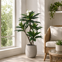 Arbre artificiel de Plumeria 120 cm en PE résistant aux UV, plante fleurie artificielle au toucher réel pour la décoration de la maison, du jardin et des mariages, vente en gros