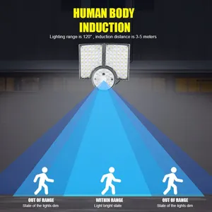 Lampe solaire extérieure 112 LED super lumineuse, 3 modes, projecteur avec télécommande, étanche IP65, capteur de mouvement pour jardin et cour - Product Image 6