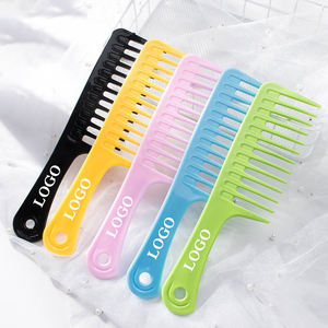 Peigne à Cheveux Antistatique en Plastique avec Logo Personnalisé, Peigne Multicolore à Dents Larges, Peigne de Coiffure de Salon de Haute Qualité - Product Image 1