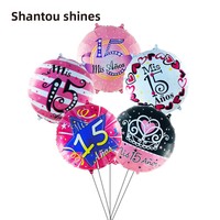 Ensemble de ballons ronds en aluminium brillant BLN de 18 pouces pour 15e anniversaire en espagnol pour décorations de fête
