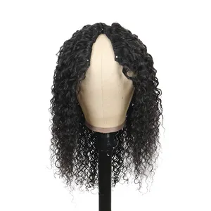 180% Density Brazilian Natural V Part Wig Human Hair Jerry Curl,Raw Burmese Hair Glueless V Part Wig For Black Woman