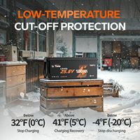 Baterai LiTime 24V 100Ah Smart LiFePO4 dengan Bluetooth dan Proteksi Suhu Rendah untuk Motor Trolling RV Sistem Penyimpanan Energi Off Grid