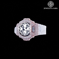 Reloj de pulsera de caucho con diamantes de moissanita y baño de plata de calidad de exportación para hombre y mujer, disponible a precio de exportación desde India.