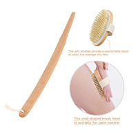 Brosse de douche exfoliante, en bois, pour le bain, pour adultes, avec nettoyage en bois, 10 pièces