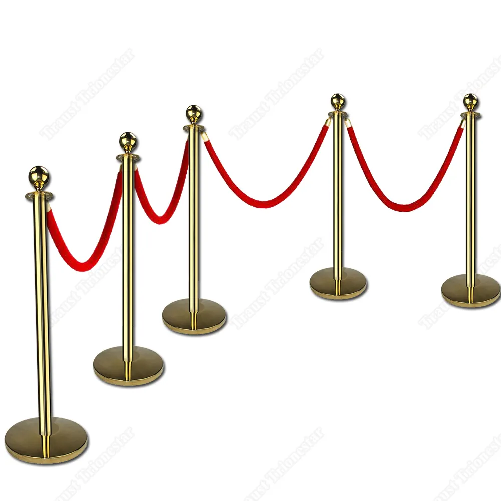 Economical crowd control queue stand red carpet velvet rope barriers stanchion post