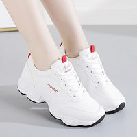 Baskets de sport plates confortables et tendance à lacets pour femme, style marche, chaussures de skateboard