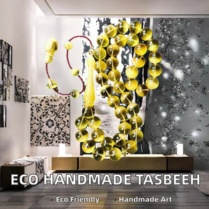 Tasbih personnalisé en résine acrylique écologique fait main de qualité supérieure, perles de prière islamiques, compteur de Zikr musulman, élégant et religieux - Product Image 2