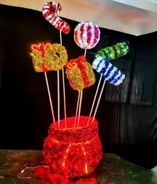 Christmas Lights Stick Wand Pattern Jewelry Candy Stick Pattern Lights Christmas Decorative Lights