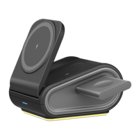 Stands Lipat Magnetik Pribadi Baru untuk Pengisi Daya Nirkabel 15W 3-in-1 Lampu Malam LED Multifungsi untuk Desktop dan Earphone Pintar