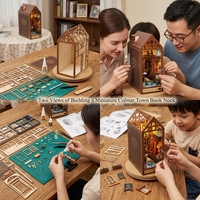 Hamaileon DIY STEM Lehrreiches Märchenhaftes Holz-Buchnischen-Set Großhandel Die Stadt des Wassers Französische Stadt 3D-Puzzle Geschenk für Erwachsene