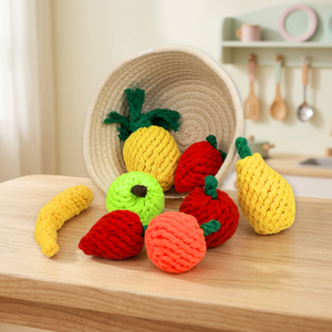 Fruity Delights Jouets à mâcher artisanaux durables pour animaux de compagnie Jouets en corde de coton recyclé faits à la main pour chiens et chats pour les mâcheurs légers - Product Image 3