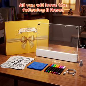 Support en acrylique pour veilleuse LED, tableau de <span class=keywords><strong>dessin</strong></span> créatif pour enfants, tableau d'écriture effaçable pour messages, couleur chaude, fonction tactile, cadeau pour chambre et maison - Product Image 5