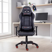 Fauteuil de Gaming Réglable Style Course en Cuir PU avec Massage et Éclairage RGB, Conception Ergonomique pour Ordinateur, Bureau et Conférence (Vente en Gros)