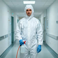 Combinaison de travail non tissée en PP, vêtements de protection industrielle, anti-poussière, combinaison de protection jetable, protection chimique