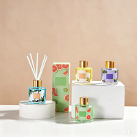Diffuseur de parfum en verre carré de 50 ml, longue durée, sans paraben, sans alcool, écologique, artisanal, parfum d'ambiance pour la maison, vente en gros