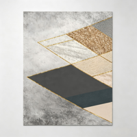 Tapis rectangulaire à motifs géométriques, style moderne, tapis de chambre à coucher, antidérapant et résistant aux taches