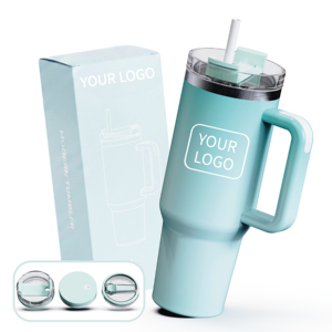 Vaso de Viaje Personalizado de Acero Inoxidable de 40 oz, de Lujo, Libre de BPA, Aislado al Vacío, con Asa, para Exteriores, con Logotipo Impreso, para Café - Product Image 2