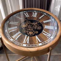 Table basse de salon avec engrenage d'horloge américain, style rétro, haut de gamme, petite table d'appoint, design luxueux pour petit appartement, séjour