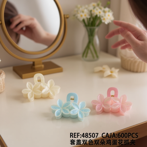 Pince à cheveux en plastique Angelina Frangipani 12 cm pour femme, usage quotidien, style doux - Product Image 4