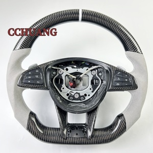 Accesorios Interiores Personalizados para Coche <span class=keywords><strong>Volante</strong></span> de Fibra de Carbono y Alcántara para Mercedes <span class=keywords><strong>AMG</strong></span> W204 W205 C63AMG C43 2015-2018 - Product Image 1