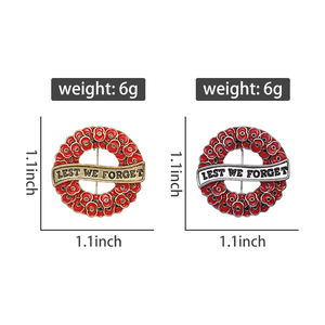 Hatırlama günü emaye Pin unutmak diye askerler arkadaşlar için kırmızı haşhaş çiçeği broşu yaka rozeti takı hediye - Product Image 6