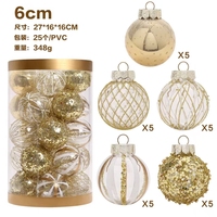 Juego de bolas de Navidad transparentes de PET de 6 cm (25 piezas) |   Festival Multicolor |   Caja de Regalo con Adornos Colgantes de Alta Calidad