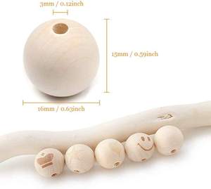 Perline da fattoria perline di legno ghirlanda preghiera rustica con nappe decorazione da appendere alla parete del paese di natale - Product Image 2