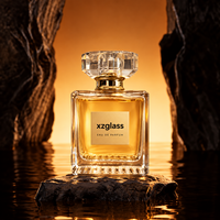 Flacon de parfum carré en verre transparent élégant, personnalisé avec logo, de luxe, pour hôtel, spa, parfumerie, directement de l'usine