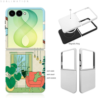 Coque de téléphone magnétique 2-en-1 vierge pour sublimation, revêtement 3D, personnalisable, impression par transfert thermique pour Samsung Z Flip 8