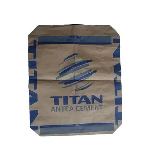 Alta qualidade respirável pesado capacidade 25kg 50kg recurso reciclável marrom sacos de papel de embalagem para o cimento