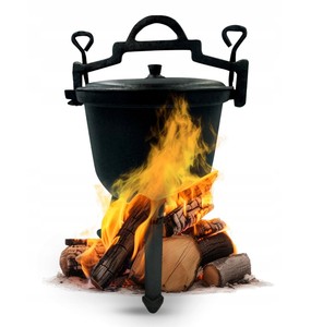 Olla para acampar resistente de hierro fundido presazada de 10L al por mayor, Horno Holandés con tres patas, olla a presión para acampar de Polonia - Product Image 3