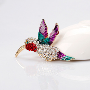 Nouveau Style oiseau CZ strass colibri broches pour femmes mignon petit Animal broche broche broches robes manteau accessoires - Product Image 2