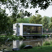 2024 nouvelle conception préfabriquée conteneur hôtel maison sur l'eau flottant hôtel petite maison mobile logement maison modulaire