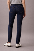 Celana Jeans Wanita OEM Custom High Waist Slim Fit Stretch Denim Skinny Straight Leg Panjang Ankle Kasual Fashion Warna Biru Tua