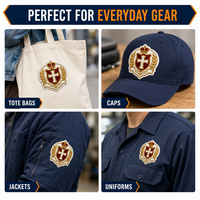 Patch brodé personnalisé éco-responsable pour sacs, chapeaux et accessoires vestimentaires avec options de fixation thermocollante ou velcro