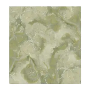 Elegan khusus marmer terlihat hijau batu disinter lembaran untuk panel dinding dalam ruangan
