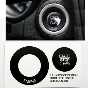 สติ๊กเกอร์ปิดสวิตช์สตาร์ทเครื่องยนต์ Dodge รุ่น 682027000AB ฝาครอบปุ่มเครื่องยนต์ 11-14  วัสดุ PVC สำหรับตกแต่งภายใน - Product Image 1