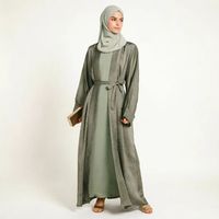 Ensemble Abaya Sage pour femmes, 4 pièces, vêtements modestes, vêtements islamiques