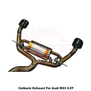 Sistema de escape ligero Vortex con válvulas de titanio dorado para Audi RS3 2.5T 2016-2024, sistema de carreras Track-Spec - Product Image 4