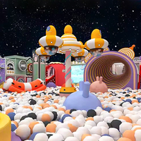 Aire de jeux intérieure personnalisée sur le thème britannique pour bébés, avec jeux d'anime, grande toboggan en forme de corne, parc d'aventure à usage commercial