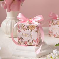 CSMD Chinesische Hersteller Perle Dekoration Kleine Größe Lila Farbe Quadrat Hochzeit Schokolade Verpackung Box für Gäste Tür Geschenke