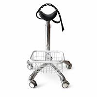 Tabouret médical réglable en acier inoxydable avec support de jambe en U sur roulettes pour clinique orthopédique et soins des plaies