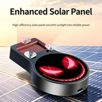 Lumière d'ambiance LED solaire pour voiture, motif visage de démon, fixation par ventouse, lumière d'avertissement pour vitre de voiture, capteur de vibration sans fil