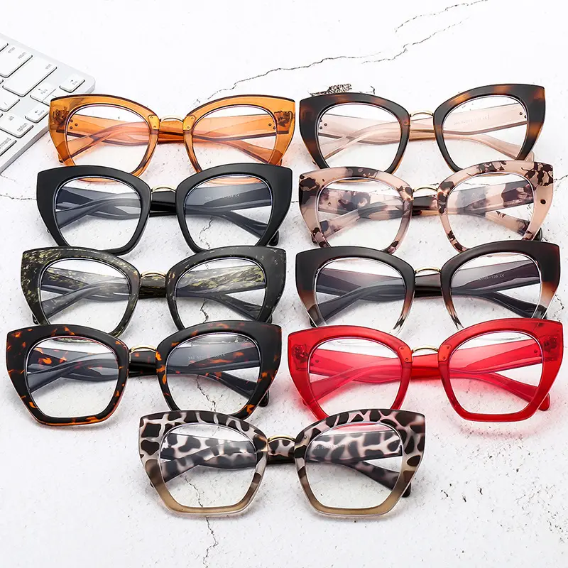 Wholesale Women Trendy Cat Eye Glasses For Ladies Anti blue light Eyeglasses Optical Frames Tr90 Eyewear Custom Logo