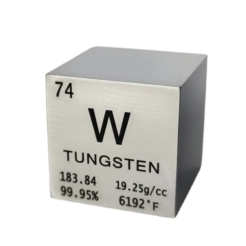 Haute pureté 1 kg tungstène carré métal prix tungstène 1.5 "cube 1Kg Wolfram cubes métal lourd