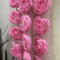 Renda Bunga Mawar Bergelombang 6.5cm Grosir Kain Chiffon untuk Aksesoris Pakaian