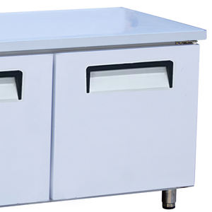 Mesa de Trabajo Refrigerada de Acero Inoxidable con Temperatura Única, <span class=keywords><strong>Congelador</strong></span> Bajo Encimera, Mesa de Preparación con Control Digital y Estantes Ajustables - Product Image 4