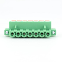 Connecteur de circuit imprimé à bornier enfichable 7 broches, pas de 5,08 mm, avec levier vert et bride à vis, 300 V 16 A, en bronze phosphoreux Kuishen