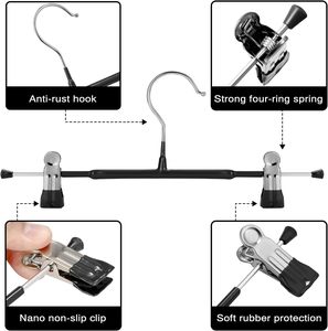 Perchas Metálicas Multiusos Apilables para Ahorrar Espacio, con Clip Ajustable para Faldas y Pantalones - Product Image 5