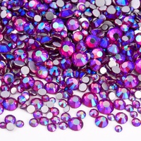 Cristales al por Mayor de Fábrica OLeeya, 14400 Unidades de Cuentas de Vidrio de Tamaños Variados SS6-SS20, 2028 Piedras de Cristal Planas sin Fijación en Caliente para Decoración de Uñas